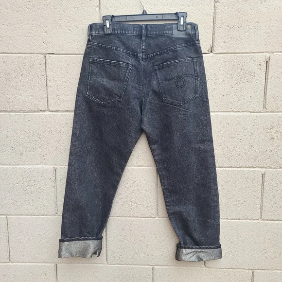 R13 | Boyfriend Jean In Glam Metallic Black Silver Size 25 - Picture 7 of 12